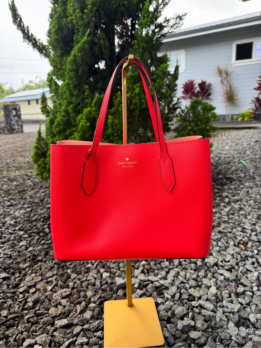 Kate Spade New York Red Leather Tote Shoulder Crossbody Bag